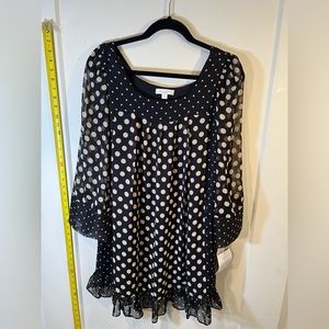 New Cute Polkadot Chiffon Swing Baby Doll Dress Design Collab with Jovovich-Hawk